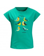 Koszulka Jack Wolfskin W TWEETING BIRDS deep mint 