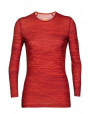 Koszulka Icebreaker W 200 OASIS LS CREWE SKI cherry/flash/aop