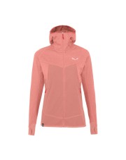 Bluza damska Salewa PUEZ HYBRID HOODIE pink