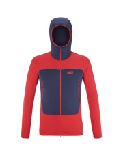 Bluza męska Millet FUSION GRID HOODY rouge/saphir